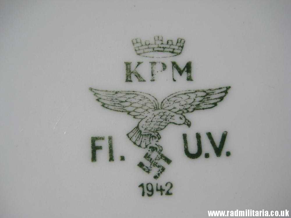 & WW2 original German LUFTWAFFE ceramic SAUCER - FL. U.V. 1942, maker: KPM - good used condition - Image 24