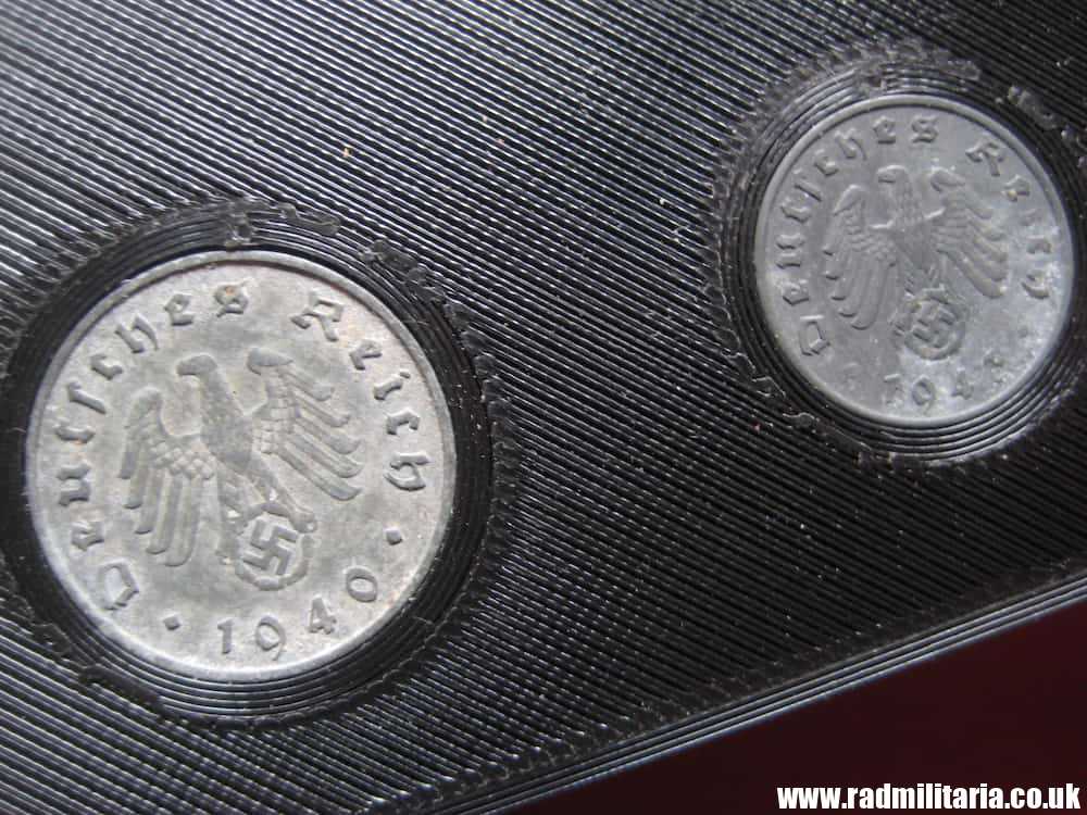 & Set of 11 original WW2 German COINS with EAGLE 1935 - 1943 in used condition with plastic cover (no.3) - Image 7