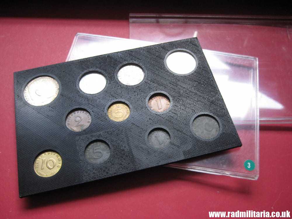 & Set of 11 original WW2 German COINS with EAGLE 1935 - 1943 in used condition with plastic cover (no.3) - Image 13