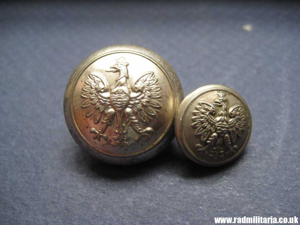& WW2 Polish Army BUTTONS with EAGLE a Pair, made in UK - BUTTONS LIMITED BIRMINGHAM. - Image 2
