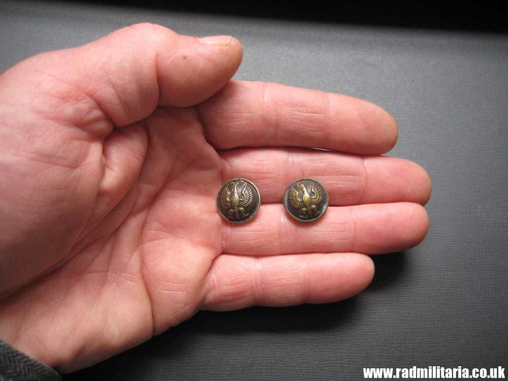 & WW2 Polish Army small BUTTONS Set of 2 - France 1940, maker: MAURICE BOURDON Paris, rare ! - Image 4