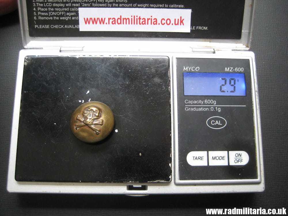 pre WW1 British MILITARY SKULL BUTTON - 17th Lancers Regiment, maker: SMITH & WRIGHT, Birmingham 1882 - 1889. - Image 5