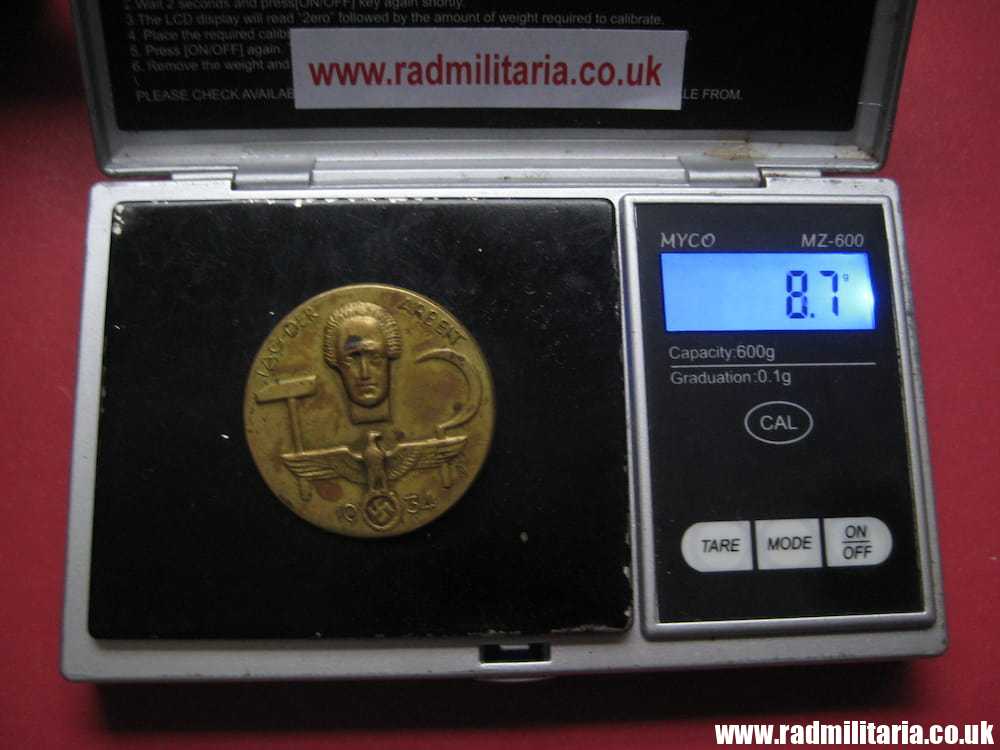 & pre WW2 original nazi GERMAN BADGE - Tag Der Arbeit 1934 with maker marks: GERB, HEUTE SCHWELM. - Image 8