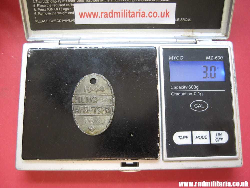 & WW2 unknown DOG TAG? TOKEN? with date - 1944 no. 562 - Image 11