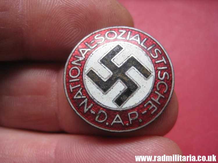 & WW2 original German NSDAP enamel membership BADGE marked: RZM M1/34 Karl Wurster, Markneukirchen. - Image 8