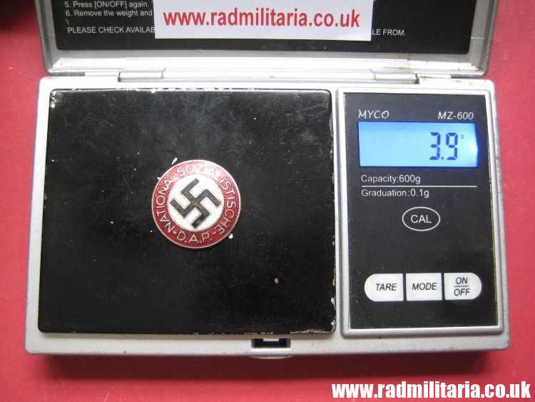 & WW2 original German NSDAP enamel membership BADGE marked: RZM M1/34 Karl Wurster, Markneukirchen. - Image 12