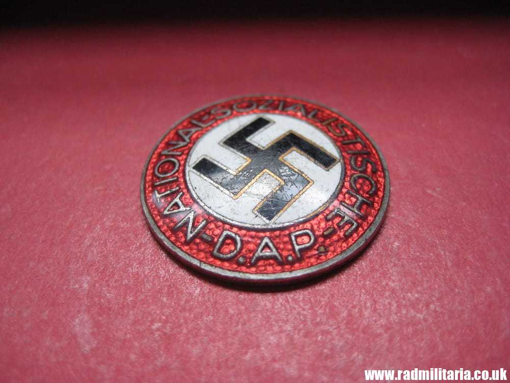 & WW2 German NSDAP enamel membership BADGE marked: RZM M1/34 Karl Wurster, Markneukirchen - Image 6