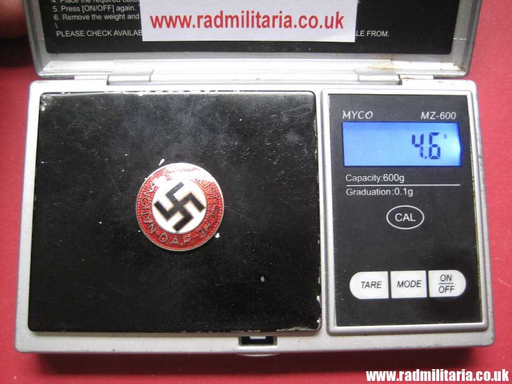 & WW2 German NSDAP enamel membership BADGE marked: RZM M1/34 Karl Wurster, Markneukirchen - Image 8