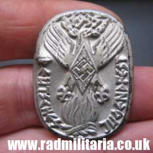 & German Hitler Youth HJ TINNIE BADGE Deutsches Jugendfest 1935 - genuine !