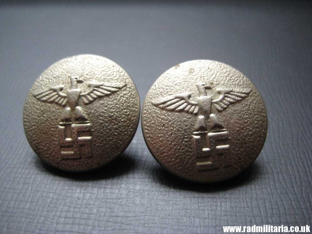 & WW2 PAIR of German NSDAP BUTTONS with eagle, rare RZM marks: RZM 24. - Image 9