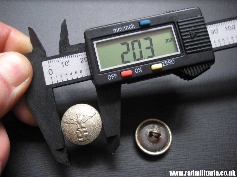 & WW2 PAIR of German NSDAP BUTTONS with eagle, rare RZM marks: RZM 24. - Image 12