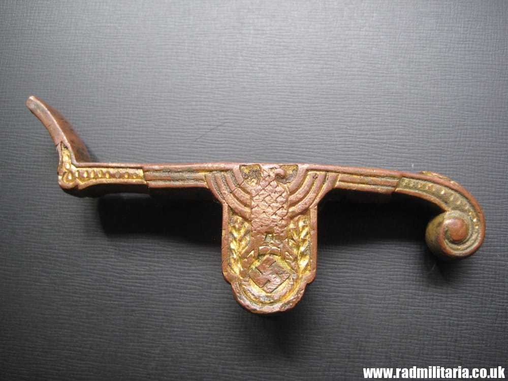 & WW2 German BRASS HANDLE with EAGLE. marked: Ges. Gesch. 3rd REICH - Image 13