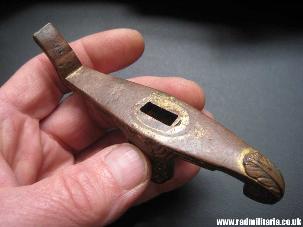 & WW2 German BRASS HANDLE with EAGLE. marked: Ges. Gesch. 3rd REICH - Image 7