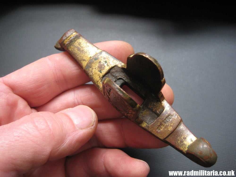 & WW2 German BRASS HANDLE with EAGLE. marked: Ges. Gesch. 3rd REICH - Image 8