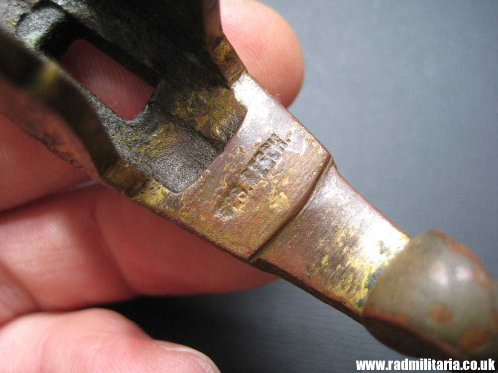 & WW2 German BRASS HANDLE with EAGLE. marked: Ges. Gesch. 3rd REICH - Image 9