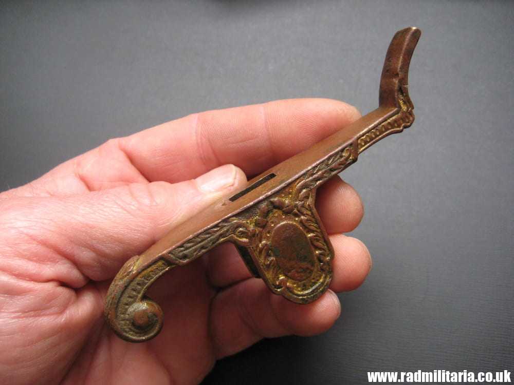 & WW2 German BRASS HANDLE with EAGLE. marked: Ges. Gesch. 3rd REICH - Image 3