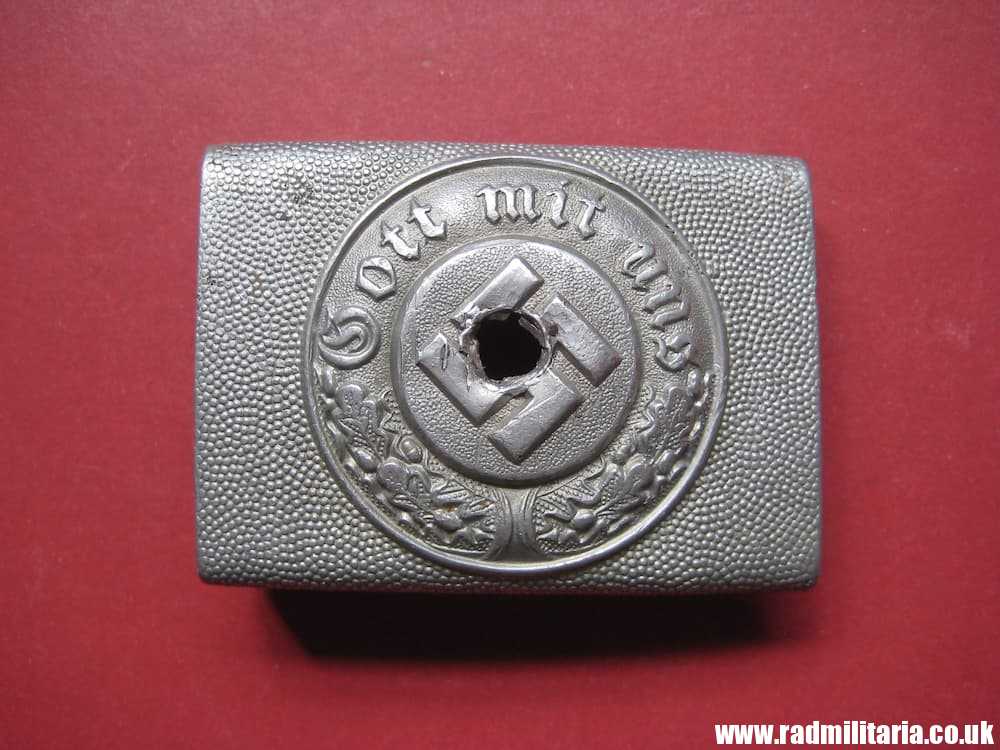 & WW2 original German Police BELT BUCKLE with a hole - aluminum. - Image 12