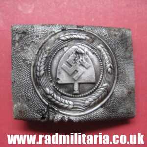 & WW2 original German RAD BELT BUCKLE made of aluminum, marked: N&H 37. metal detecting find.
