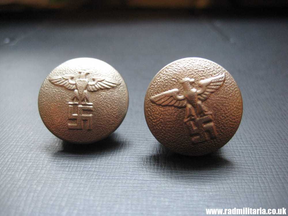 & WW2 German NSDAP BUTTONS with eagle - A PAIR, good condition - BELT HANGERS. - Image 2
