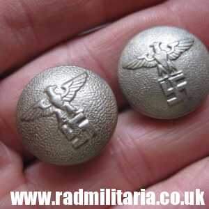 & WW2 German NSDAP BUTTONS with eagle - A PAIR, good condition - BELT HANGERS.