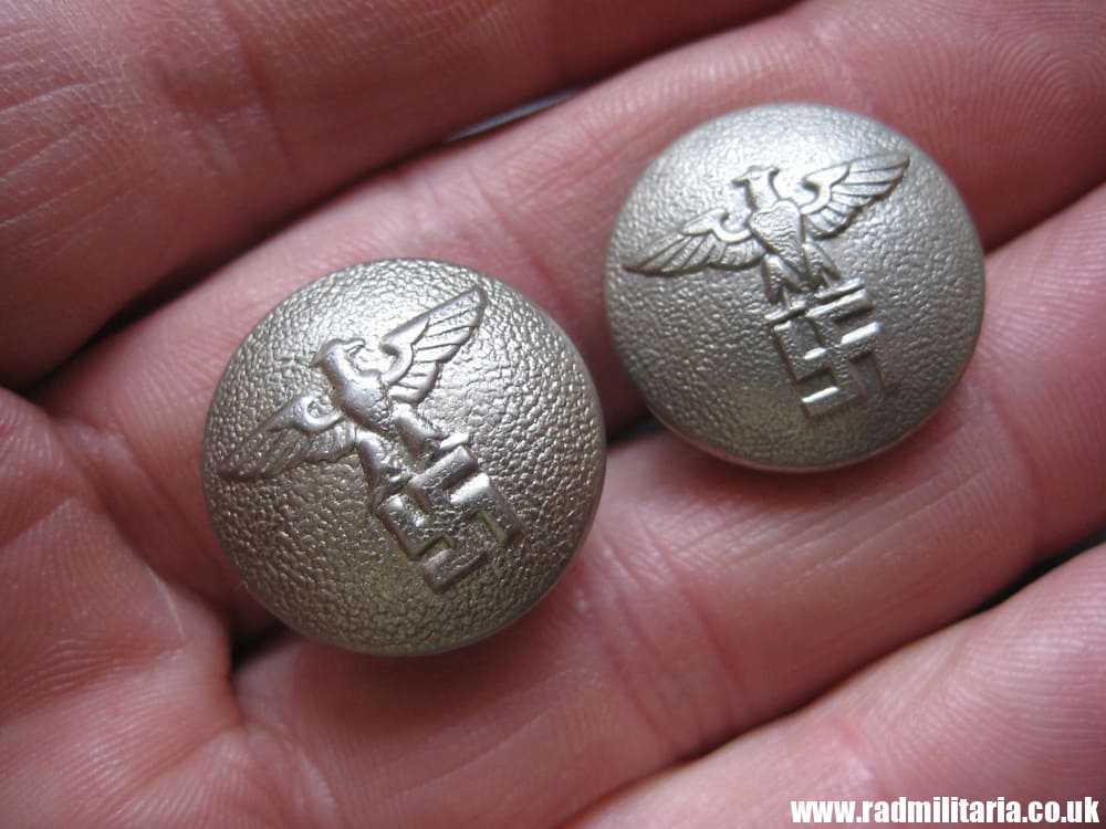& WW2 German NSDAP BUTTONS with eagle - A PAIR, good condition - BELT HANGERS.