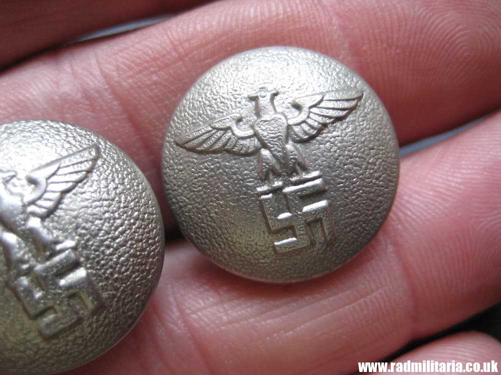 & WW2 German NSDAP BUTTONS with eagle - A PAIR, good condition - BELT HANGERS. - Image 6