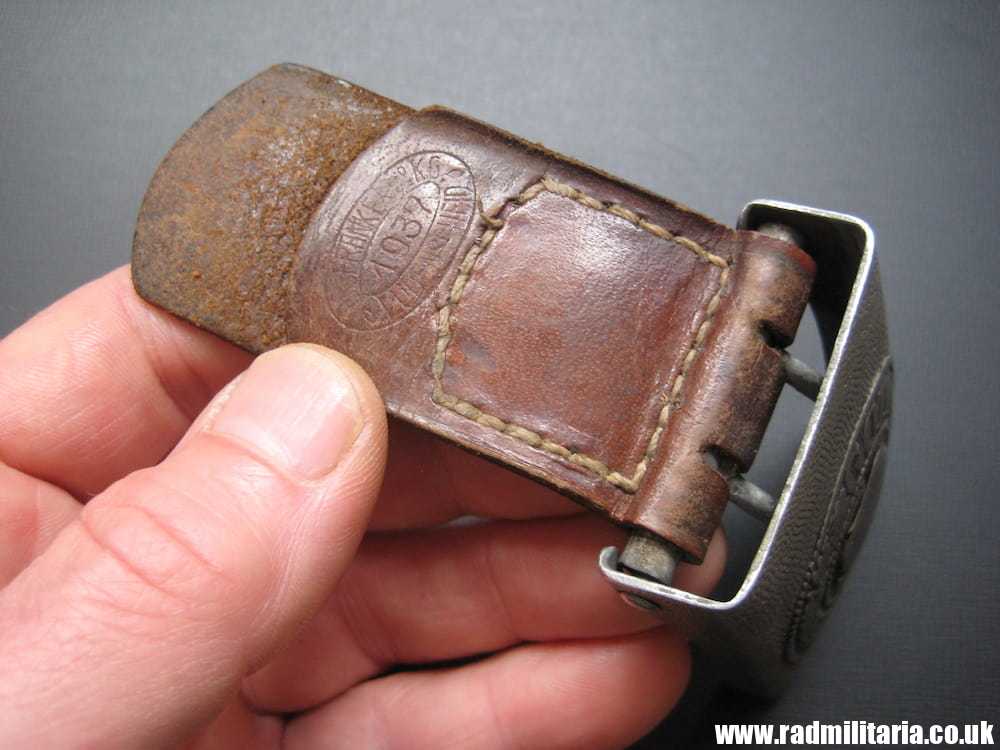 & WW2 original German Wehrmacht aluminum BELT BUCKLE with Leather, maker: Dr.F.&Co. 1937 - Image 5