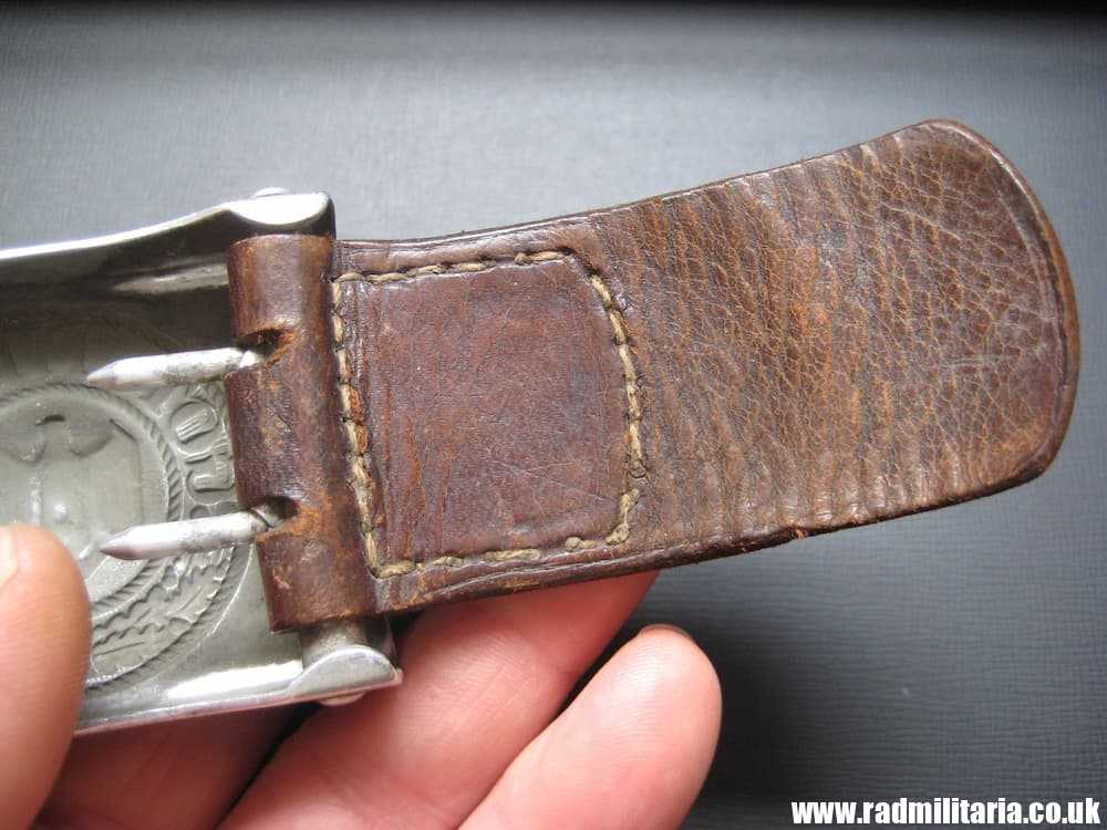 & WW2 original German Wehrmacht aluminum BELT BUCKLE with Leather, maker: Dr.F.&Co. 1937 - Image 6