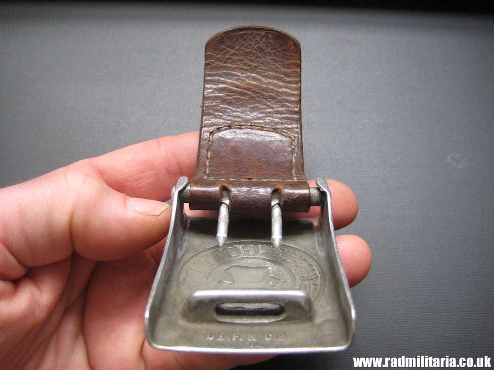 & WW2 original German Wehrmacht aluminum BELT BUCKLE with Leather, maker: Dr.F.&Co. 1937 - Image 10