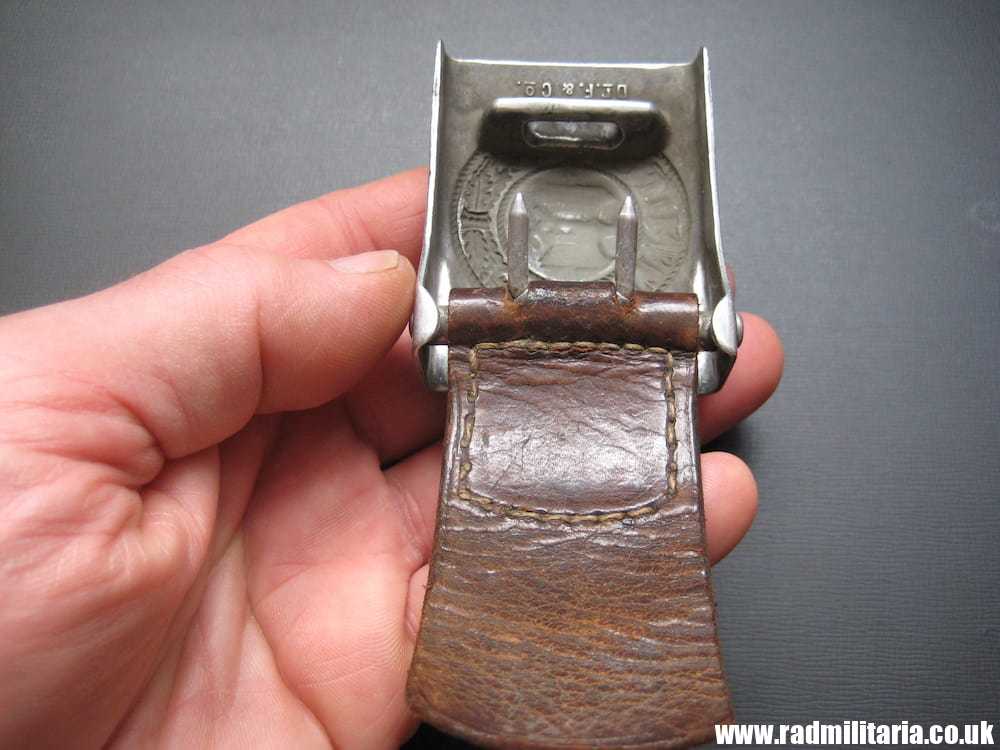 & WW2 original German Wehrmacht aluminum BELT BUCKLE with Leather, maker: Dr.F.&Co. 1937 - Image 11