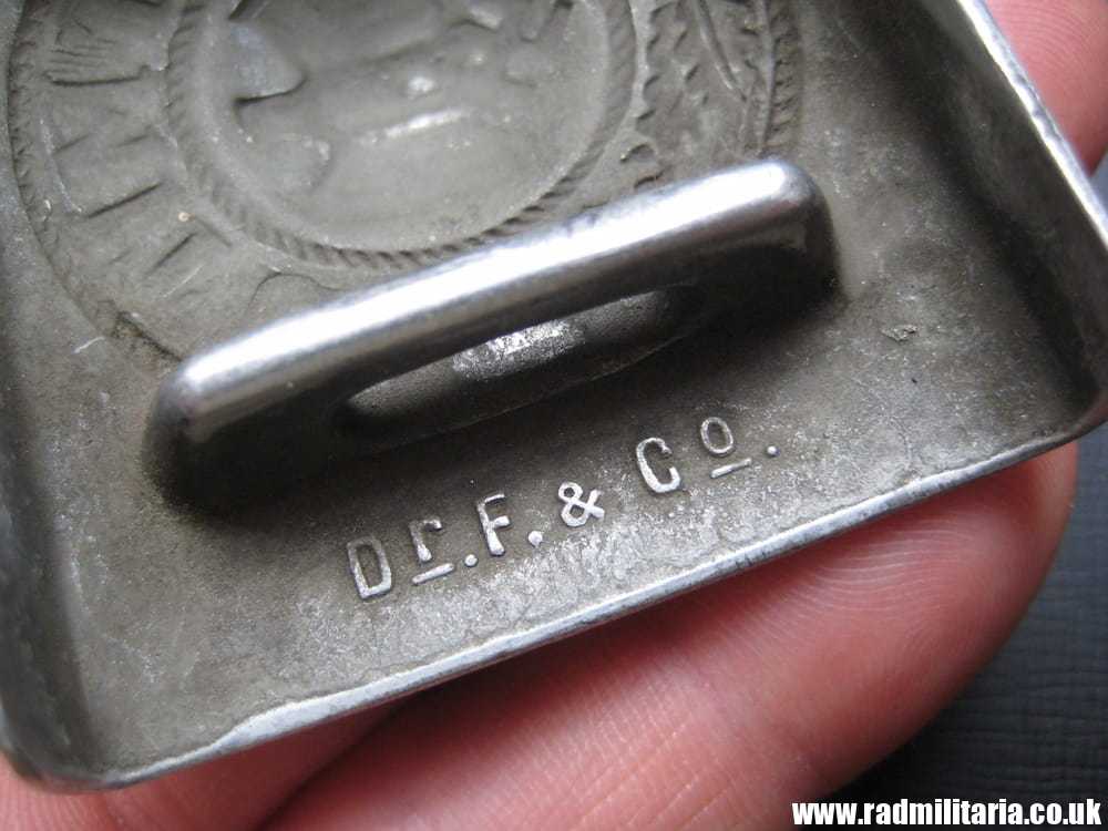 & WW2 original German Wehrmacht aluminum BELT BUCKLE with Leather, maker: Dr.F.&Co. 1937 - Image 3