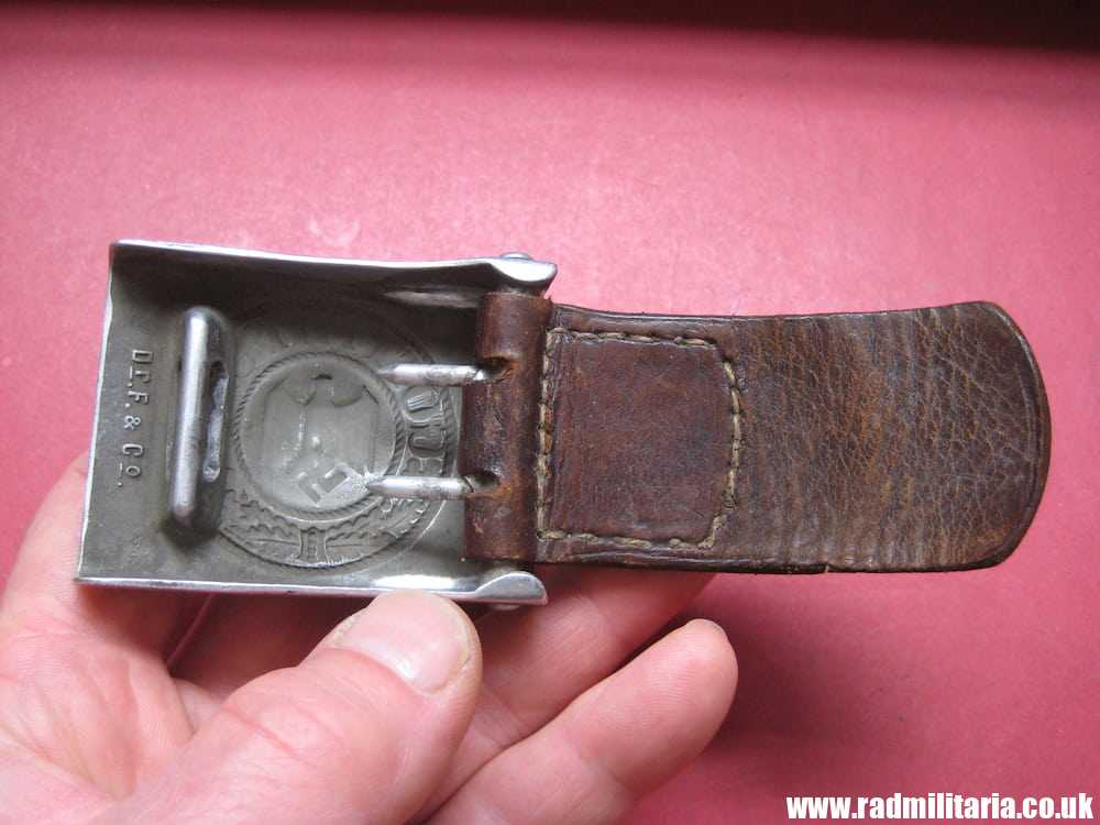 & WW2 original German Wehrmacht aluminum BELT BUCKLE with Leather, maker: Dr.F.&Co. 1937 - Image 14