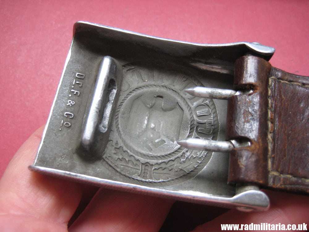 & WW2 original German Wehrmacht aluminum BELT BUCKLE with Leather, maker: Dr.F.&Co. 1937 - Image 15