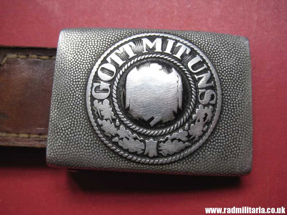 & WW2 original German Wehrmacht aluminum BELT BUCKLE with Leather, maker: Dr.F.&Co. 1937 - Image 2