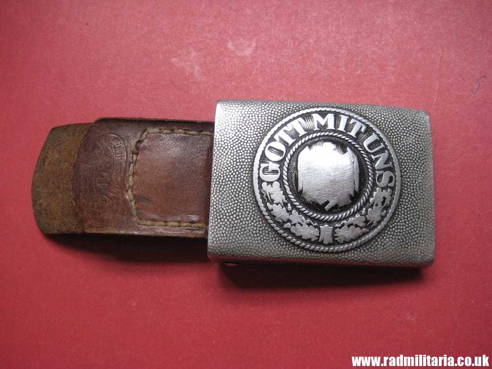 & WW2 original German Wehrmacht aluminum BELT BUCKLE with Leather, maker: Dr.F.&Co. 1937 - Image 16