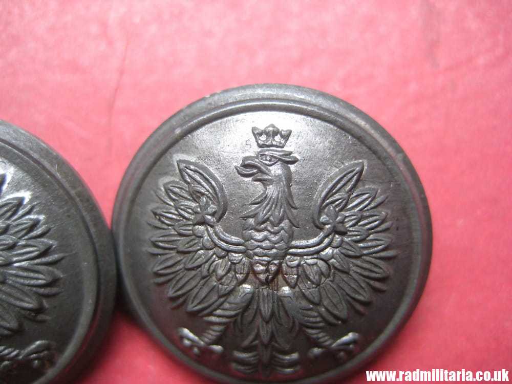 & pre 1939 SET of 2 Polish MILITARY BUTTONS large size - zinc, very good condition, maker: B. GRABSKI - Image 6