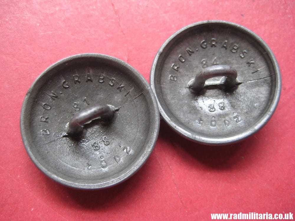 & pre 1939 SET of 2 Polish MILITARY BUTTONS large size - zinc, very good condition, maker: B. GRABSKI - Image 4