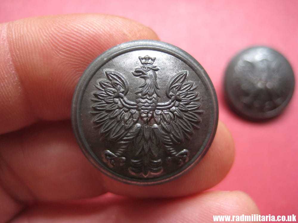 & pre 1939 SET of 2 Polish MILITARY BUTTONS large size - zinc, very good condition, maker: B. GRABSKI - Image 7