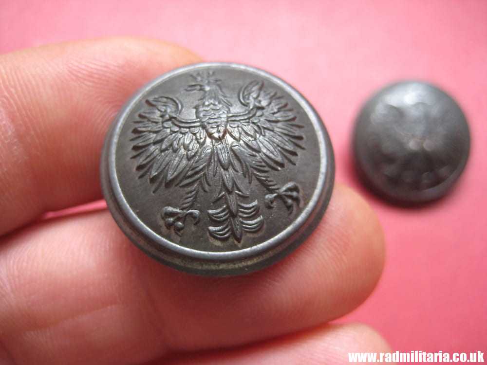 & pre 1939 SET of 2 Polish MILITARY BUTTONS large size - zinc, very good condition, maker: B. GRABSKI - Image 8