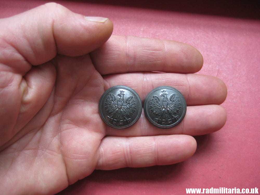 & pre 1939 SET of 2 Polish MILITARY BUTTONS large size - zinc, very good condition, maker: B. GRABSKI - Image 10
