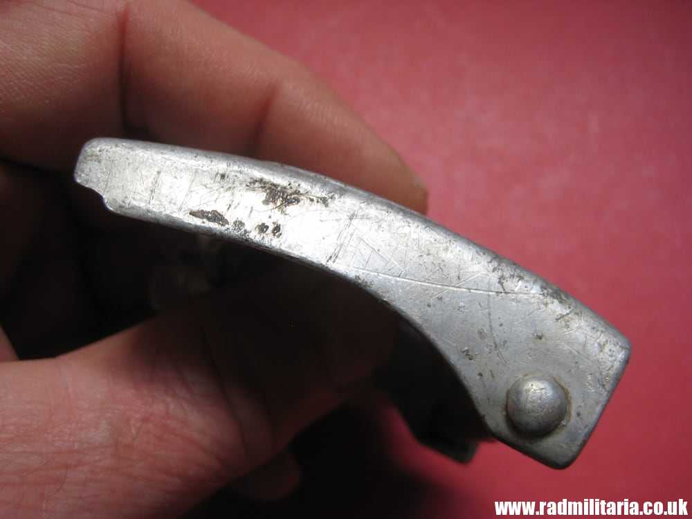 & WW2 original German Hitler Youth HJ BELT BUCKLE made of aluminum, worn. Marked: RZM M4/110. - Image 8