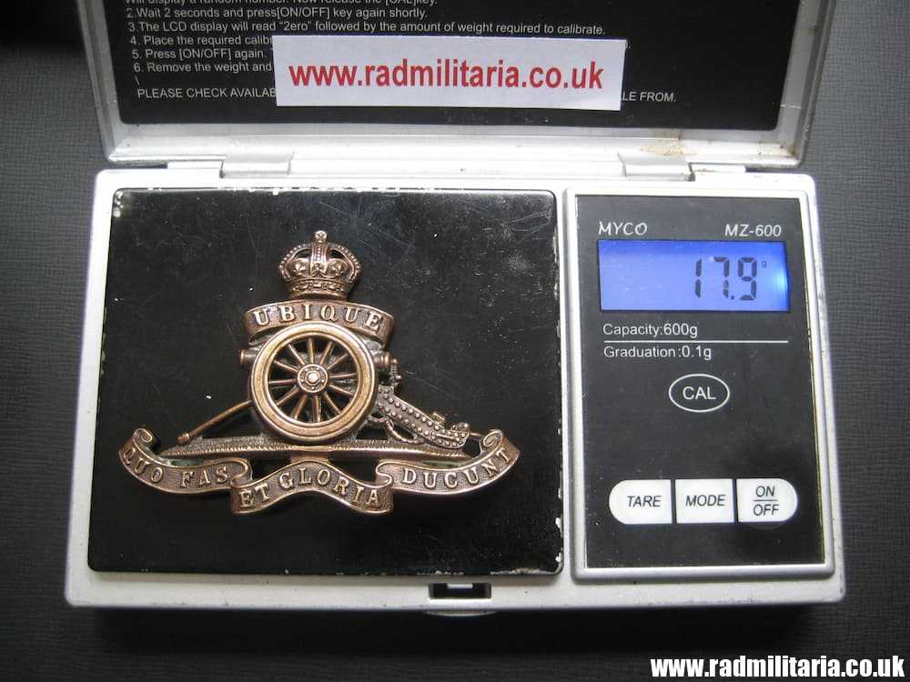& WW1/WW2? British CAP BADGE: Royal Artillery officers bronze MOVING WHEEL cap badge - J.R. Gaunt. - Image 13