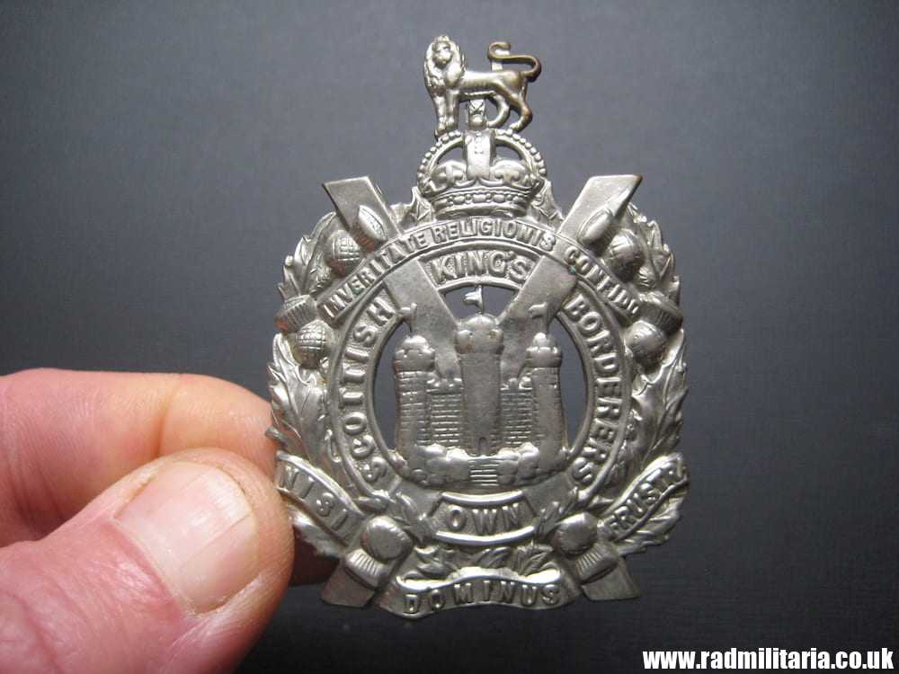 & WW1 British Scottish badge: British Military Cap Badge The SCOTTISH KINGS BORDERERS OWN - genuine. - Image 2