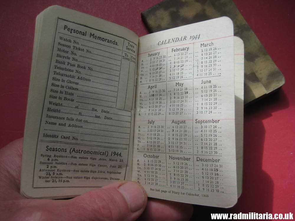 & WW2 SET of 2 original British CALENDARS year 1943 & 1944 - Image 6