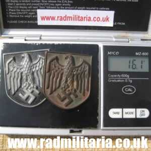 & original Africa Corps AFRIKAKORPS brass and zinc BADGES - SET of 2, both with maker marks - "A" - Assmann