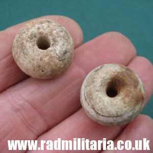 & WW2 German CERAMIC BALLS - SET of 2 from stick hand grenade mod.24 metal detecting find - genuine.