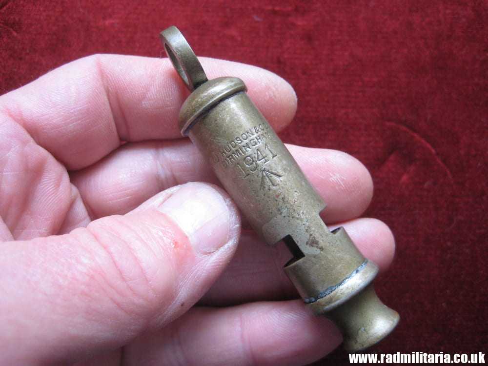 & WW2 original British MILITARY WHISTLE with date 1941 & Broad Arrow mark, maker: J. HUDSON B-ham. - Image 11
