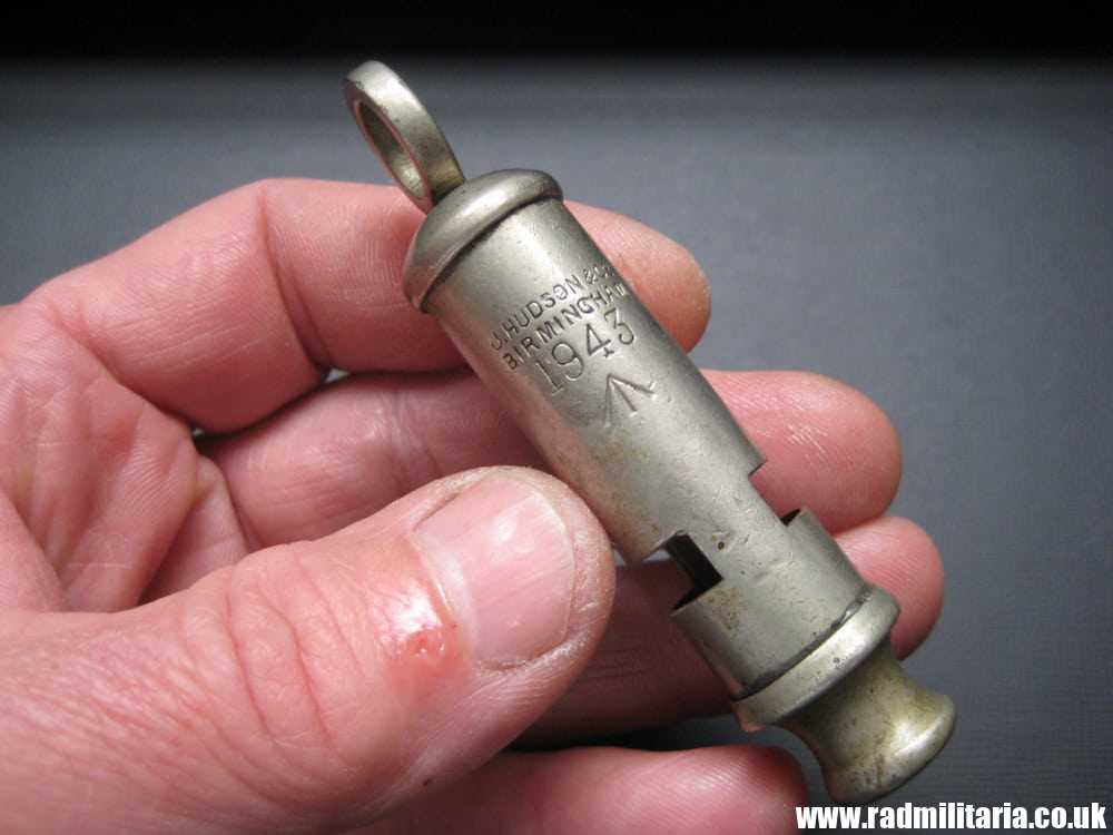 & WW2 original British MILITARY WHISTLE with date 1943 & Broad Arrow mark, maker: J. HUDSON B-ham - Image 10