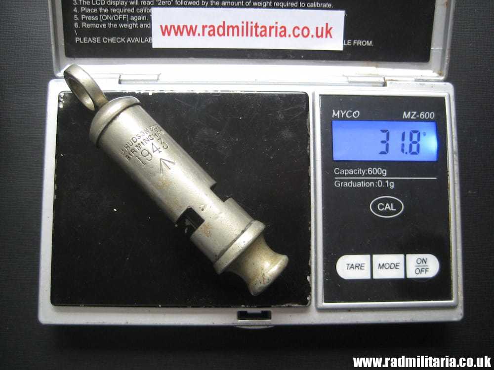 & WW2 original British MILITARY WHISTLE with date 1943 & Broad Arrow mark, maker: J. HUDSON B-ham - Image 15