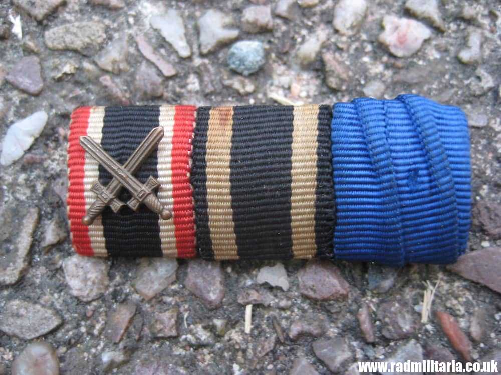 & WW2 The small BARS of German MEDALS with 3 ribbons - genuine - Image 2